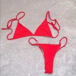 Shein red bikini set